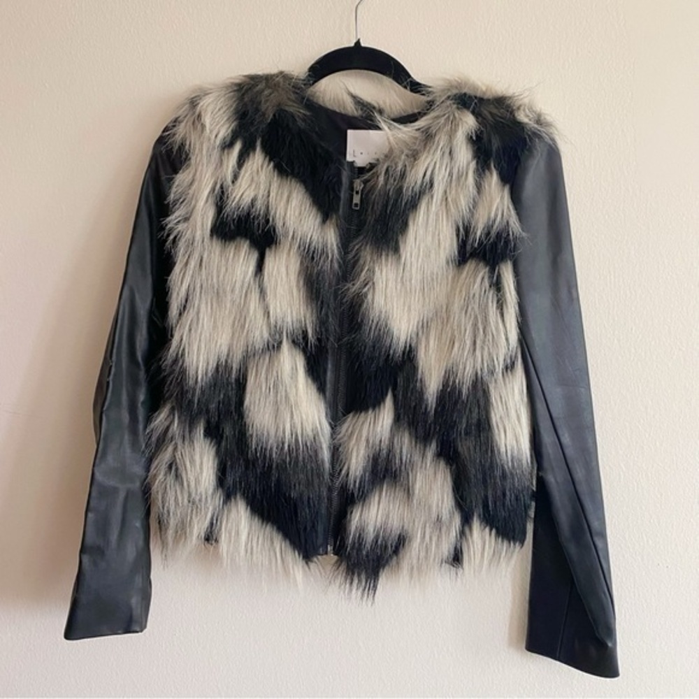 Nordstrom Leith Faux Fur Leather Jacket